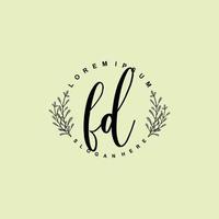 FD Initial beauty floral logo template vector