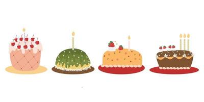 cumpleaños pastel dibujos animados ilustración. garabatear pastel, magdalena para un contento cumpleaños celebracion vector