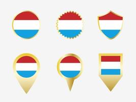 Vector flag set of Luxembourg.