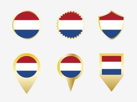 Vector flag set of Netherlands.