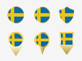 Vector flag set of Sweden.