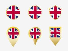 Vector flag set of United Kingdom.