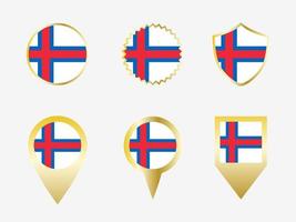 Vector flag set of Faroe Islands.