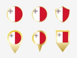 Vector flag set of Malta.