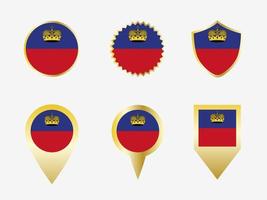 Vector flag set of Liechtenstein.