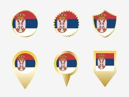 Vector flag set of Serbia.