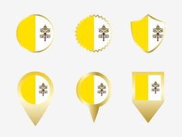 Vector flag set of Vatican City.