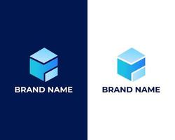 Modern Box tech and technology Logo designs concept vector