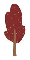 Cartoon tree illustration. Vector illustration of autumn trees on a white background.