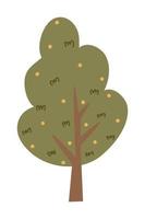 Cartoon tree illustration. Vector illustration of autumn trees on a white background.