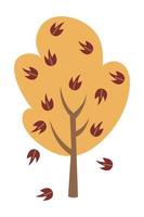 Cartoon tree illustration. Vector illustration of autumn trees on a white background.