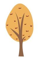 Cartoon tree illustration. Vector illustration of autumn trees on a white background.