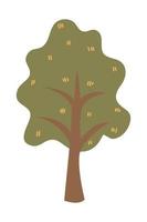 Cartoon tree illustration. Vector illustration of autumn trees on a white background.