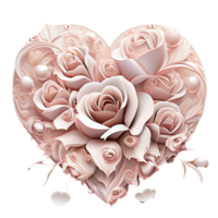 rose heart fantasy . AI Generated png