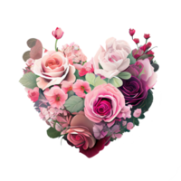 roses inside a heart . AI Generated png