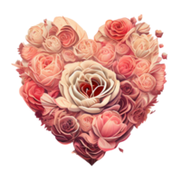 roses inside a heart . AI Generated png