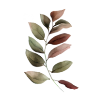 watercolor green leaves . AI Generated png