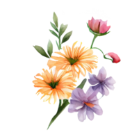 waterverf bloemen . ai gegenereerd png