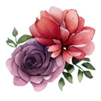 watercolor roses . AI Generated png