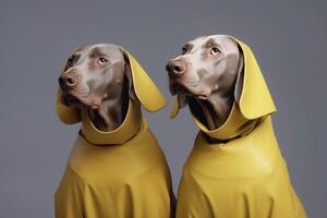 Weimaraner dogs in futuristic style photo