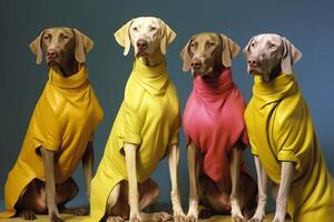 Weimaraner dogs in futuristic style photo