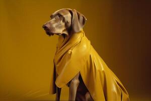 Weimaraner dog in futuristic style photo