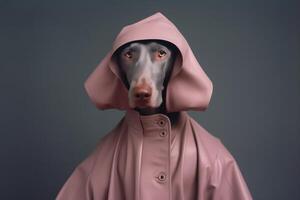 Weimaraner dog in futuristic style photo