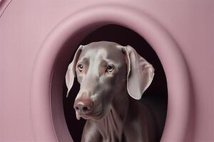 Weimaraner dog in futuristic style photo