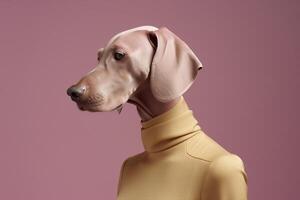 Weimaraner dog in futuristic style photo