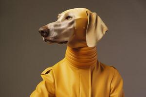 Weimaraner dog in futuristic style photo