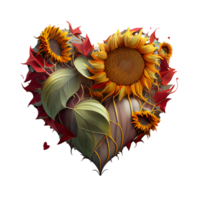 unflower art fantasy heart . AI Generated png