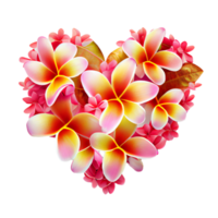 plumeria Arte fantasía corazón . ai generado png