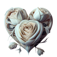 rosa cuore fantasia . ai generato png