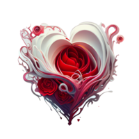 rose heart fantasy . AI Generated png