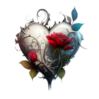 rose heart fantasy . AI Generated png