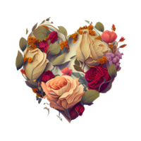 roses inside a heart . AI Generated png