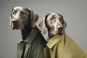 Weimaraner dogs in futuristic style photo