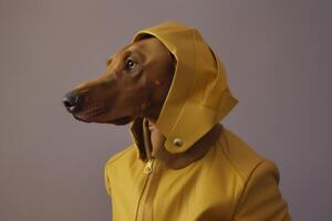 Weimaraner dog in futuristic style photo