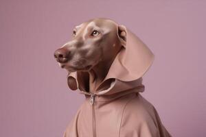 Weimaraner dog in futuristic style photo