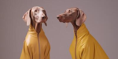 Weimaraner dogs in futuristic style photo