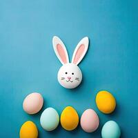 Easter Bunny and colorful eggs illustration photo