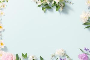 The spring flower frame mockup with . photo