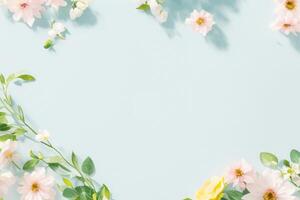 The spring flower frame mockup with . photo