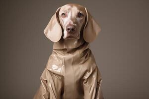 Weimaraner dog in futuristic style photo