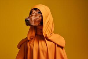 Weimaraner dog in futuristic style photo