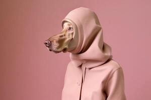 Weimaraner dog in futuristic style photo