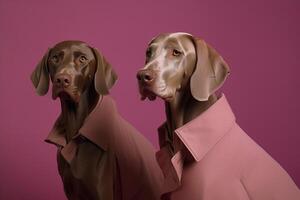 weimaraner dogs in futuristic style photo