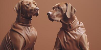 weimaraner dogs in futuristic style photo