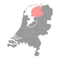 Friesland province of the Netherlands. Vector illustration.