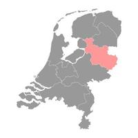 Overijssel province of the Netherlands. Vector illustration.